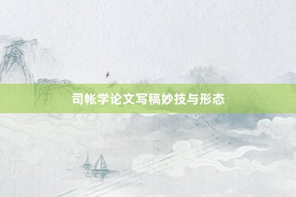 司帐学论文写稿妙技与形态